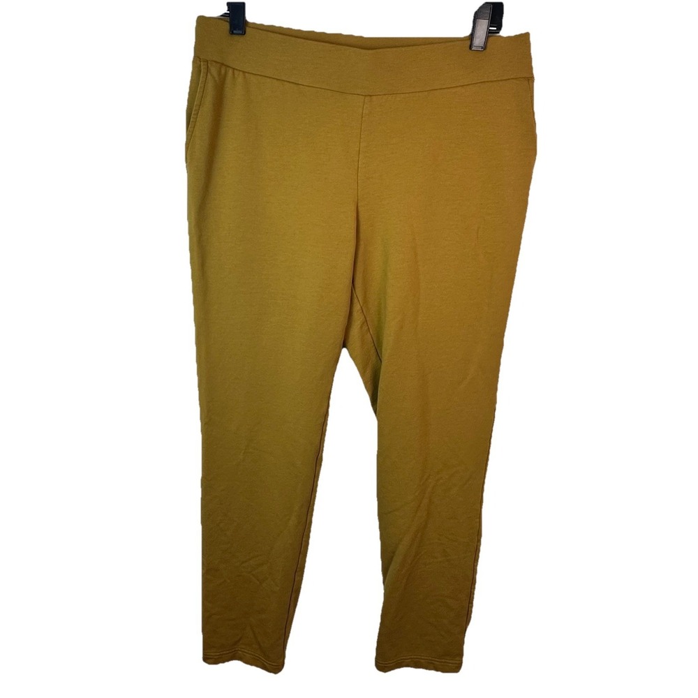 J Jill Purejill Affinity French Terry Slim Leg Pants Gold Career Women Petite M